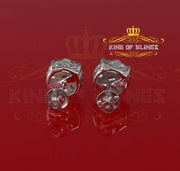 King of Blings- White 925 Sterling Silver 1.96ct Cubic Zirconia for Ladies Hip Hop Round Earring KING OF BLINGS
