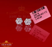 King of Blings- 925 White Silver Sterling 2.06ct Cubic Zirconia Hip Hop Floral Women's Earrings KING OF BLINGS