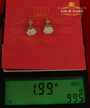 King of Bling's 925 Yellow Silver Hip Hop 0.74ct Cubic Zirconia Women's & Men's Hexagon Earrings KING OF BLINGS