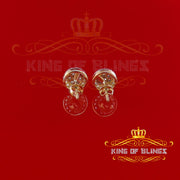 King of Bling's 925 Yellow Silver 0.90ct Cubic Zirconia Women's & Men's Hip Hop Flower Earrings KING OF BLINGS