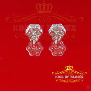 King of Blings- 4.12ct Cubic Zirconia 925 White Sterling Silver Women's Hip Hop Flower Earring KING OF BLINGS