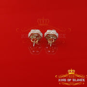 King of Bling's 8.72ct Cubic Zirconia 925 Silver Yellow For Men's & Women's Floral Style Earring KING OF BLINGS