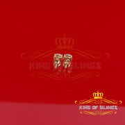 King of Bling's 1.00ct VVS 'D' Moissanite 925 Silver Yellow Round Cut Earrings Men's/Womens KING OF BLINGS