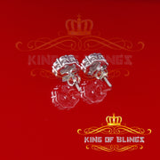 King of Blings- 925 White Sterling Silver 2.88ct Cubic Zirconia Women's Hip Hop Floral Earrings KING OF BLINGS