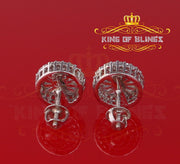 King of Blings- 0.52ct Cubic Zirconia 925 White Sterling Silver Women's Hip Hop Round Earrings KING OF BLINGS