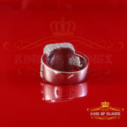 King of Bling's Men's/Women White Silver 5.50ct VVS D Baguetts Moissanite Square Pinky Ring SZ11 King of Blings