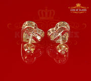 King of Blings-Aretes Para Hombre Heart 925 Yellow Silver 0.25ct Diamond Women's /Men's Earring KING OF BLINGS