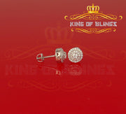 King of Blings- White Sterling Silver 0.78ct Cubic Zirconia Ladies 925 Hip Hop Round Earrings KING OF BLINGS