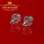 King of Blings- White 925 Sterling Silver 1.77ct Cubic Zirconia Hip Hop Round Earring For Ladies KING OF BLINGS