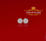 King of Bling's Aretes Para Hombre 925 Yellow Silver 2.96ctCubic Zirconia Round Women's Earrings KING OF BLINGS