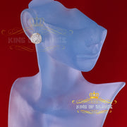 King of Bling's Aretes Para Hombre 925 Yellow Silver 0.96ct Cubic Zirconia Round Ladies Earrings KING OF BLINGS