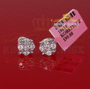 King of Blings- White 925 Sterling Silver 1.96ct Cubic Zirconia for Ladies Hip Hop Round Earring KING OF BLINGS