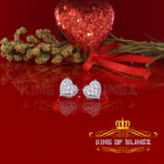 King of Blings- Aretes Para Hombre 925 White Silver 2.68ct Cubic Zirconia Heart Women's Earring KING OF BLINGS