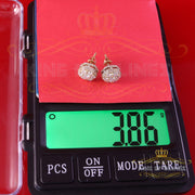 King  of Bling's Men's/Women's 925 Silver Yellow 2.00ct VVS 'D' Moissanite 7 Floral Stud Earrings KING OF BLINGS