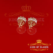 King of Bling's Hip Hop Yellow 925 Silver 2.04ct Cubic Zirconia Women's & Men's Floral Earrings KING OF BLINGS