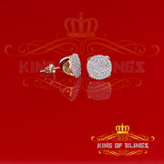 King of Bling's 925 Yellow Sterling Silver 0.90ct Cubic Zirconia Hip Hop Round Women's Earrings KING OF BLINGS