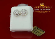 King of Bling's 925 Yellow Silver 1.96ct Cubic Zirconia Women's & Men's Hip Hop Round Earrings KING OF BLINGS