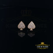 King of Blings-925 Sterling Silver Yellow 0.10ct Diamond For Women's / Men's Stud Heart Earring KING OF BLINGS