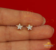 King of Bling's Hip Hop Yellow Silver Screw 0.22ct Cubic Zirconia Women's & Men's Star Earrings KING OF BLINGS