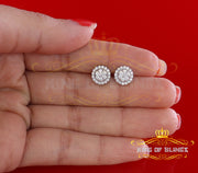 King of Blings- 925 White Silver 0.90ct Cubic Zirconia Women's & Men's Hip Hop Floral Earrings KING OF BLINGS