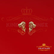 King of Blings-Aretes Para Hombre Heart 925 Yellow Silver 0.25ct Diamond Women's /Men's Earring KING OF BLINGS