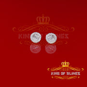 King of Blings- Aretes Para Hombre 925 White Silver 0.54ct Cubic Zirconia Round Women's Earrings KING OF BLINGS