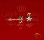 King of Bling's Hip Hop Yellow Silver Screw 0.22ct Cubic Zirconia Women's & Men's Star Earrings KING OF BLINGS
