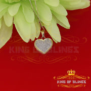 King Of Bling's Real 0.25ct Diamond 925 Sterling Silver HEART Charm Necklace Yellow Pendant KING OF BLINGS