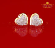 King of Blings-Aretes Para Hombre Heart 925 Yellow Silver 0.25ct Diamond Women's /Men's Earring KING OF BLINGS