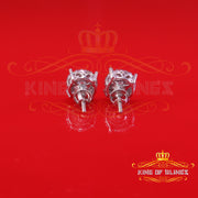 King of Bling's Men's/Womens 925 Silver White 0.50ct VVS 'D' Moissanite Round Earrings KING OF BLINGS