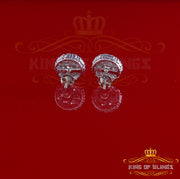 King of Blings- Aretes Para Hombre 925 White Silver 1.49ct Cubic Zirconia Floral Women Earrings KING OF BLINGS