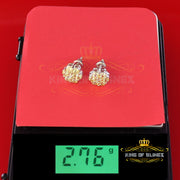 King of Blings- 4.12ct Cubic Zirconia 925 White Sterling Silver Women's Hip Hop Flower Earring KING OF BLINGS