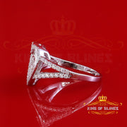 King of Bling's 925 Silver White Heart Child feet 1.00ct VVS D Moissanite Mom Rings Size 8 Women King of Blings