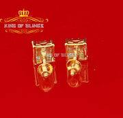 King of Bling's 925 Yellow Silver 0.38ct Cubic Zirconia Women's & Men's Hip Hop Square Earrings KING OF BLINGS
