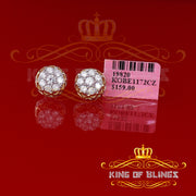 King of Bling's 2.02ct Cubic Zirconia 925 Yellow Silver Women's & Men's Hip Hop Flower Earrings KING OF BLINGS
