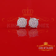King of Bling's Men's/Womens 925 Silver White 0.50ct VVS 'D' Moissanite Round Earrings KING OF BLINGS