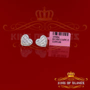 King of Bling's 925 Yellow Sterling Silver 1.48ct Cubic Zirconia Men's & Women's Heart Earrings KING OF BLINGS