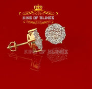 King of Bling's 925 Yellow Silver Screw Back 1.44ct Cubic Zirconia Round Earrings For Ladies KING OF BLINGS