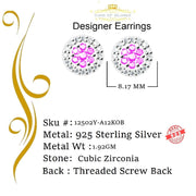 King of Bling's 925 Yellow Sterling Silver 0.90ct Cubic Zirconia Women's Hip Hop Round Earrings KING OF BLINGS