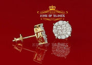 King of Bling's 925 Yellow Silver 0.96ct Cubic Zirconia Women's & Men's Hip Hop Flower Earrings KING OF BLINGS