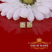 King of Blings- 2.00ct Cubic Zirconia 925 White Silver Women's & Men's Hip Hop Square Earrings KING OF BLINGS