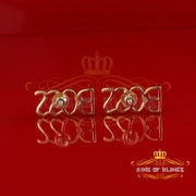 King of Blings-925 Silver in BOSS Women's Stud Earrings with 0.33 Ct Yellow Natural Diamonds KING OF BLINGS