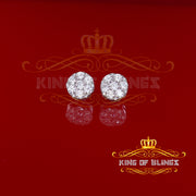 King of Blings- White 925 Sterling Silver 4.83ct Cubic Zirconia Women's & Men's Round Earrings KING OF BLINGS