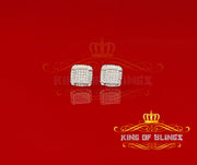 King of Blings- 925 Silver White 0.72ct Cubic Zirconia Hip Hop Square Men's & Women's Earrings KING OF BLINGS