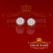 King of Bling's 3.28ct Cubic Zirconia 925 Yellow Silver Women's & Men's Hip Hop Flower Earrings KING OF BLINGS