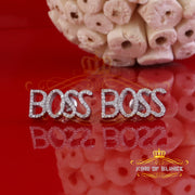 King Of Bling's BOSS Women's Stud Earrings with 0.33 Ct Natural Diamonds in White 925 Silver KING OF BLINGS