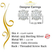 King of Bling's Aretes Para Hombre 925 Yellow Silver 1.20ct Cubic Zirconia Round Women's Earrings KING OF BLINGS