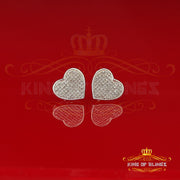 King Of Bling's Aretes Para Hombre 925 White Silver 0.50ct Diamond Women's /Men's Heart Earring KING OF BLINGS