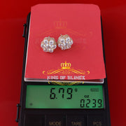 King of Bling's 8.72ct Cubic Zirconia 925 Silver Yellow For Men's & Women's Floral Style Earring KING OF BLINGS