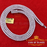 Tennis Men's Necklace 925 Silver White 40ct Moissanite size 22inch & Width 3mm KING OF BLINGS